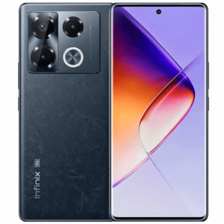 Infinix Note 40 Pro 5G Impressive Camera System: Capture detailed and high-quality images with the triple rear camera setup featuring 108, 2, and 2-megapixel lenses. Benefit from OIS optical stabilization, 4K video recording, and advanced photography features.