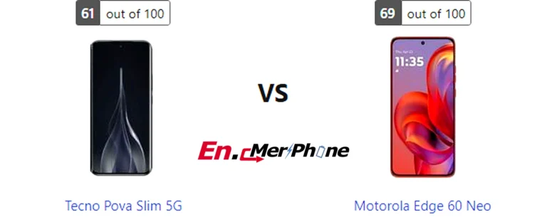 Display bezel and screen-to-body ratio comparison of Tecno Pova Slim 5G vs Motorola Edge 60 Neo
