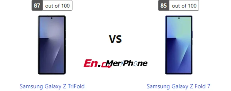 Speaker grille and audio setup comparison of Samsung Galaxy Z TriFold vs Samsung Galaxy Z Fold 7