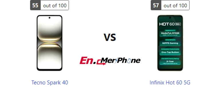 Display bezel and screen-to-body ratio comparison of Tecno Spark 40 vs Infinix Hot 60 5G