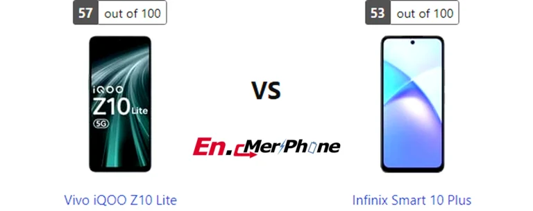 UI interface screenshot comparison of Vivo iQOO Z10 Lite vs Infinix Smart 10 Plus