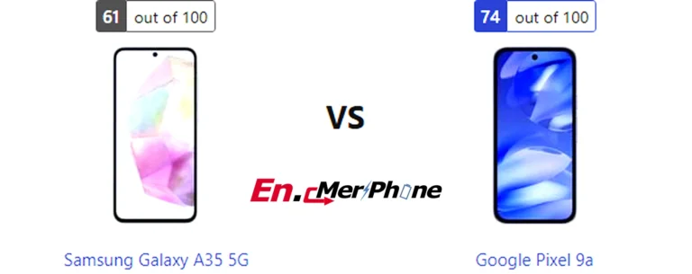 Size and thickness comparison between Samsung Galaxy A35 5G and Google Pixel 9a