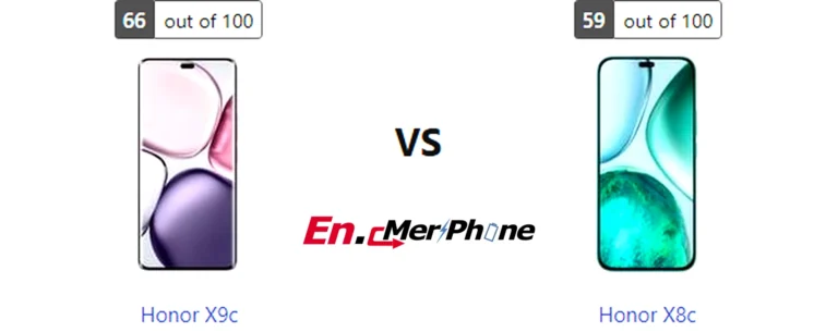 Back panel design comparison showing camera modules of Honor X9c vs Honor X8c