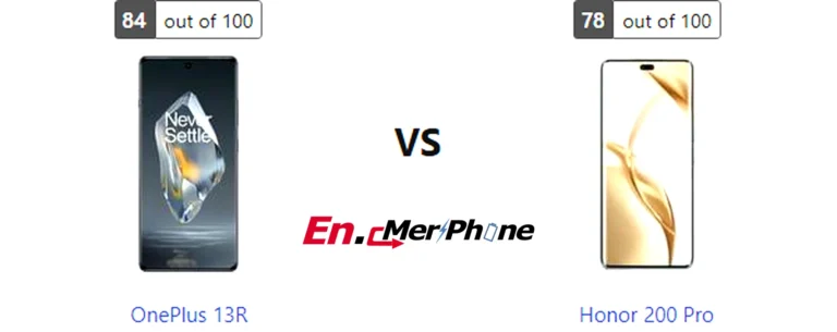 Size and thickness comparison between OnePlus 13R and Honor 200 Pro