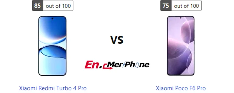 Side-by-side comparison image of Xiaomi Redmi Turbo 4 Pro and Xiaomi Poco F6 Pro front display