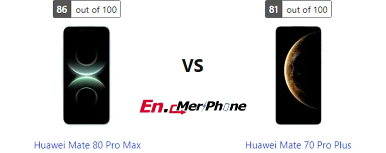 Infographic showing key specification differences between Huawei Mate 80 Pro Max and Huawei Mate 70 Pro Plus