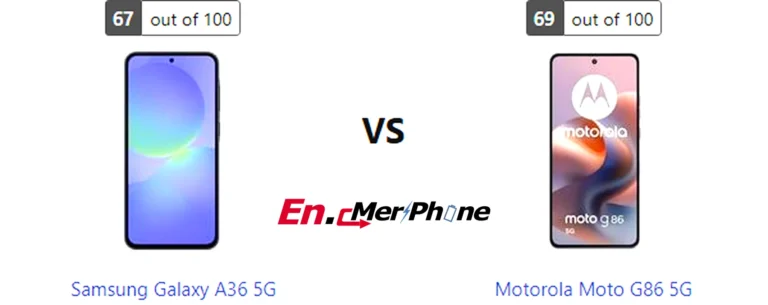 Display bezel and screen-to-body ratio comparison of Samsung Galaxy A36 5G vs Motorola Moto G86 5G
