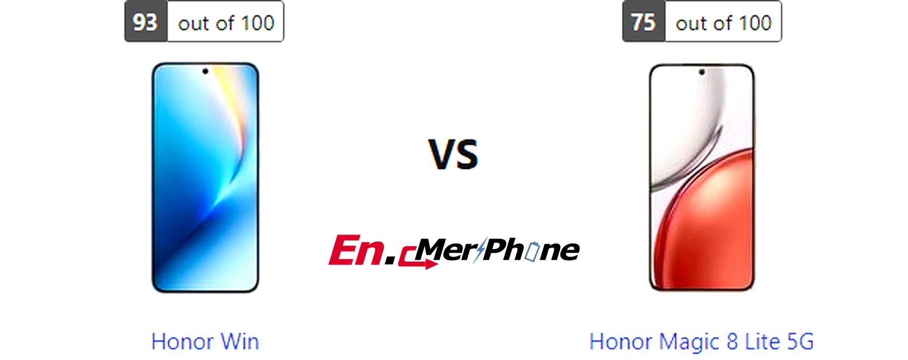 Notch vs punch-hole design comparison: Honor Win vs Honor Magic 8 Lite 5G