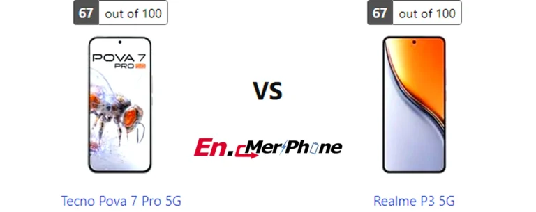 Outdoor screen visibility test showing Tecno Pova 7 Pro 5G next to Realme P3 5G