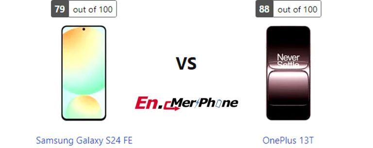 UI interface screenshot comparison of Samsung Galaxy S24 FE vs OnePlus 13T