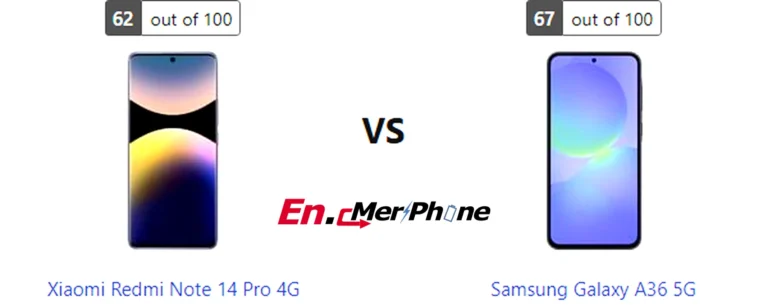 Notch vs punch-hole design comparison: Xiaomi Redmi Note 14 Pro 4G vs Samsung Galaxy A36 5G