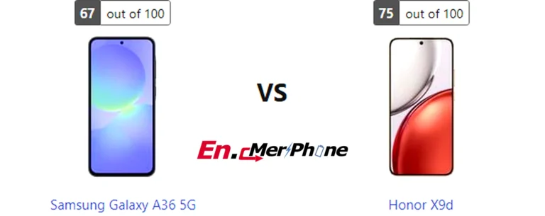 Outdoor screen visibility test showing Samsung Galaxy A36 5G next to Honor X9d