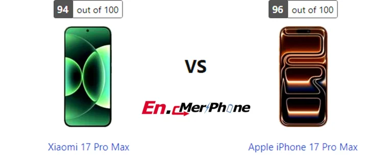 Size and thickness comparison between Xiaomi 17 Pro Max and Apple iPhone 17 Pro Max