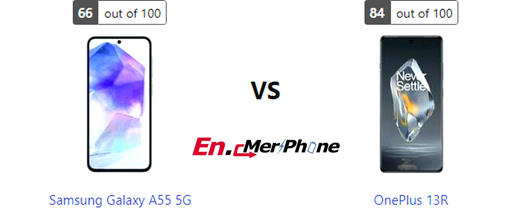 Always-on display style comparison between Samsung Galaxy A55 5G and OnePlus 13R