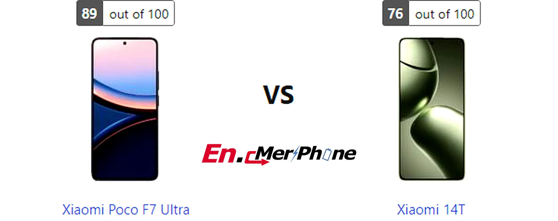 Color options and finish comparison for Xiaomi Poco F7 Ultra and Xiaomi 14T