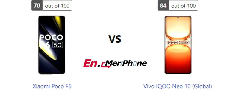 Size and thickness comparison between Xiaomi Poco F6 and Vivo IQOO Neo 10 (Global)