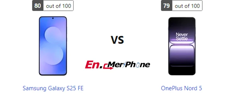 Box contents and unboxing view of Samsung Galaxy S25 FE vs OnePlus Nord 5