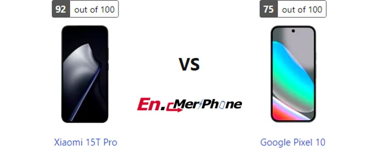 Infographic showing key specification differences between Xiaomi 15T Pro and Google Pixel 10