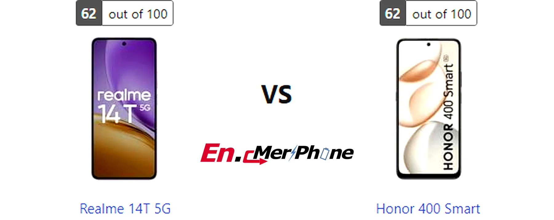 Notch vs punch-hole design comparison: Realme 14T 5G vs Honor 400 Smart