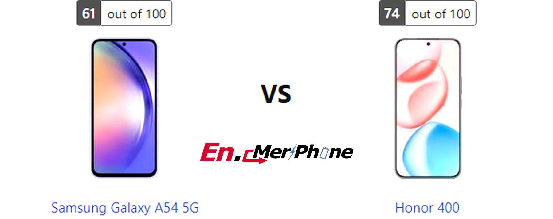 Box contents and unboxing view of Samsung Galaxy A54 5G vs Honor 400