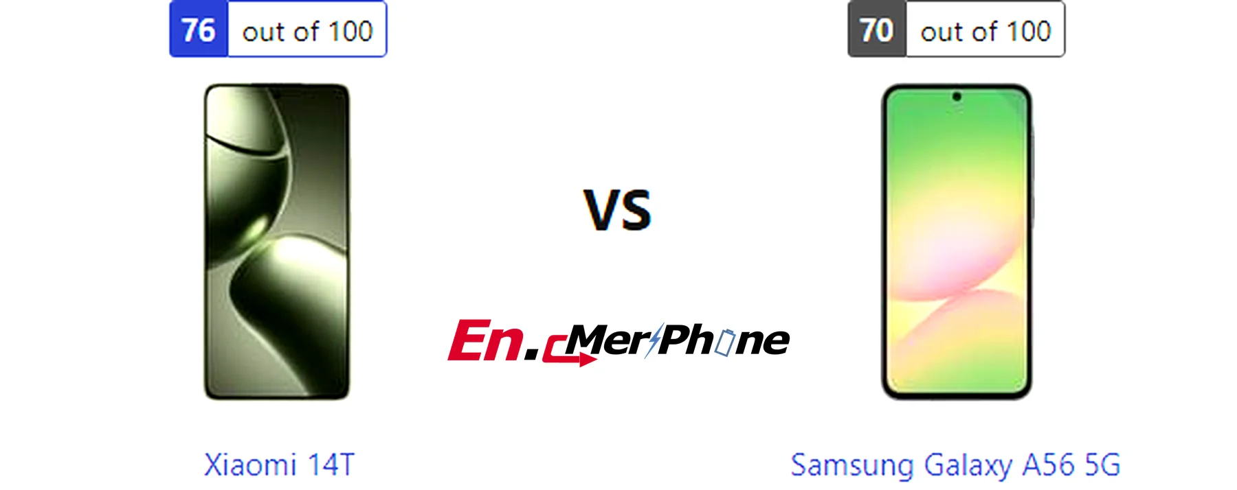 Color options and finish comparison for Xiaomi 14T and Samsung Galaxy A56 5G