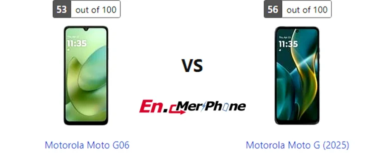 5G speed test result screenshot: Motorola Moto G06 vs Motorola Moto G (2025)