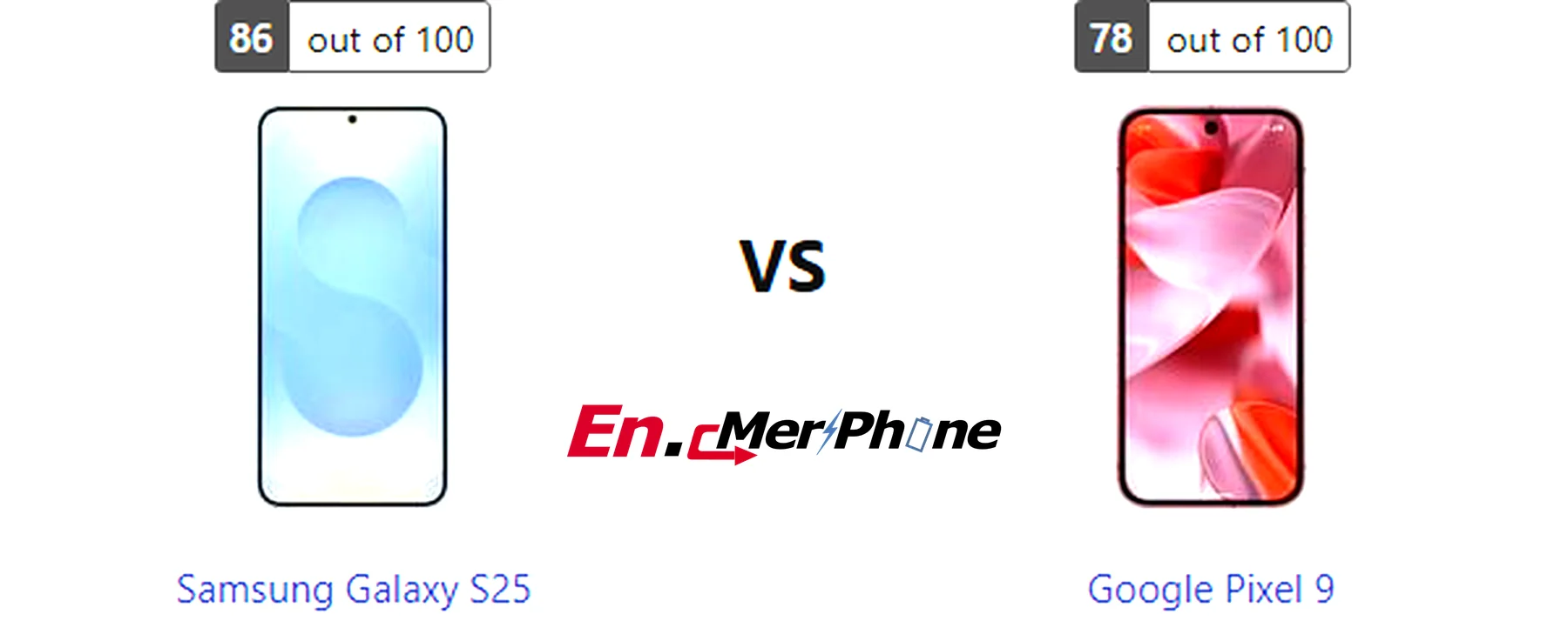 Fingerprint sensor placement on Samsung Galaxy S25 compared to Google Pixel 9