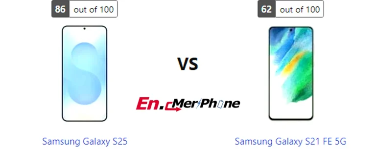 5G speed test result screenshot: Samsung Galaxy S25 vs Samsung Galaxy S21 FE 5G