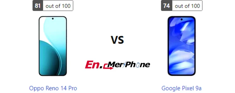 Gaming frame rate comparison chart for Oppo Reno 14 Pro vs Google Pixel 9a