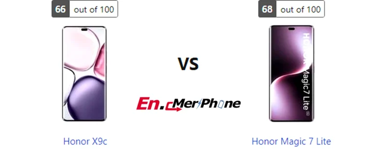 Infographic showing key specification differences between Honor X9c and Honor Magic 7 Lite