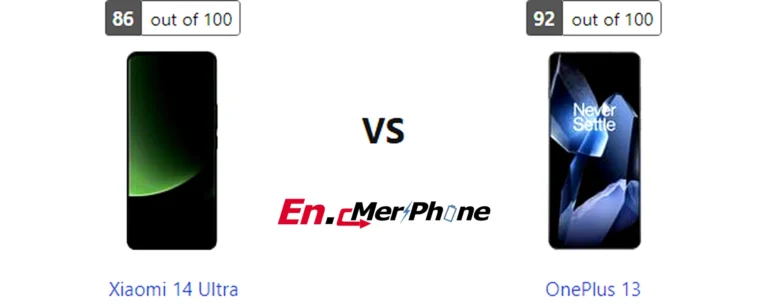 Outdoor screen visibility test showing Xiaomi 14 Ultra next to OnePlus 13