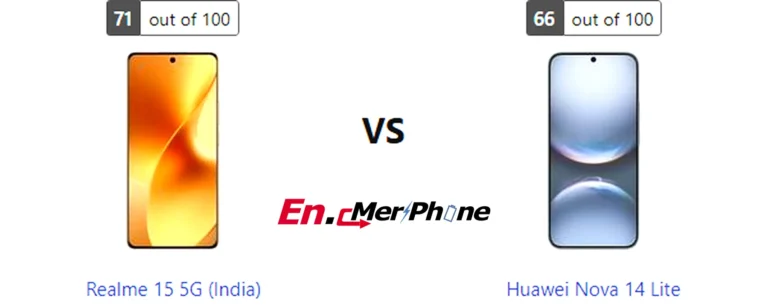 Color options and finish comparison for Realme 15 5G (India) and Huawei Nova 14 Lite