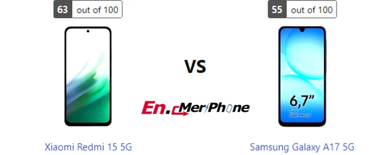 5G speed test result screenshot: Xiaomi Redmi 15 5G vs Samsung Galaxy A17 5G