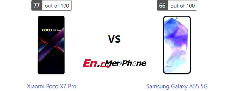 Size and thickness comparison between Xiaomi Poco X7 Pro and Samsung Galaxy A55 5G