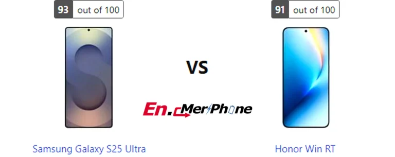 Color options and finish comparison for Samsung Galaxy S25 Ultra and Honor Win RT