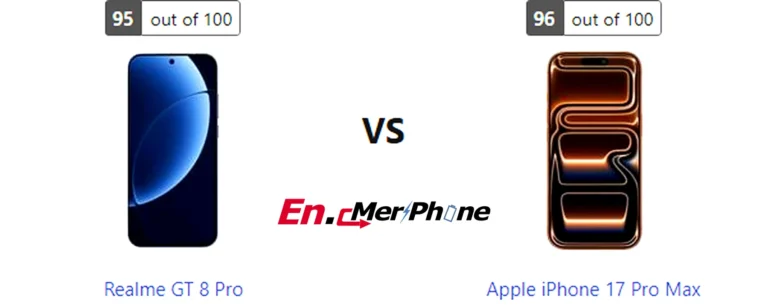 Size and thickness comparison between Realme GT 8 Pro and Apple iPhone 17 Pro Max