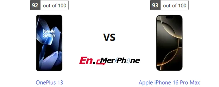 Color options and finish comparison for OnePlus 13 and Apple iPhone 16 Pro Max