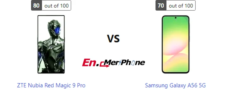 UI interface screenshot comparison of ZTE Nubia Red Magic 9 Pro vs Samsung Galaxy A56 5G