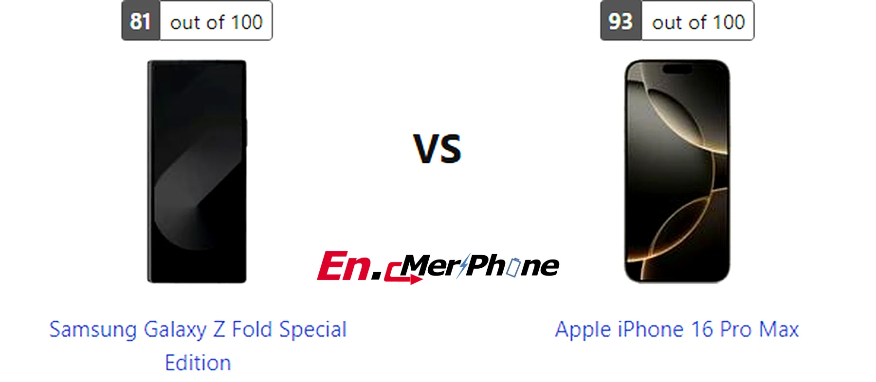 Color options and finish comparison for Samsung Galaxy Z Fold Special Edition and Apple iPhone 16 Pro Max