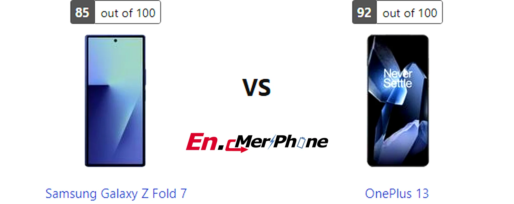 Color options and finish comparison for Samsung Galaxy Z Fold 7 and OnePlus 13