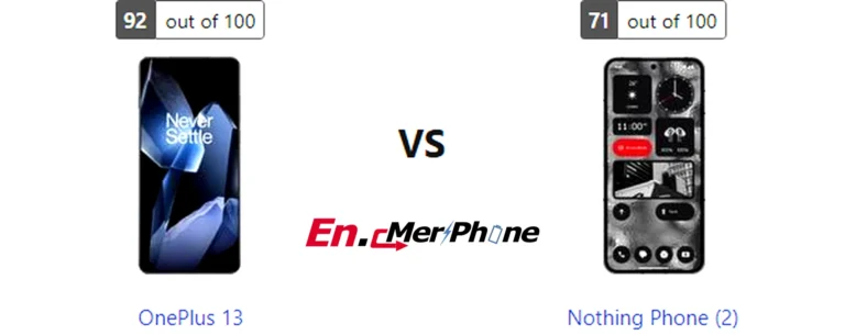 Display bezel and screen-to-body ratio comparison of OnePlus 13 vs Nothing Phone (2)
