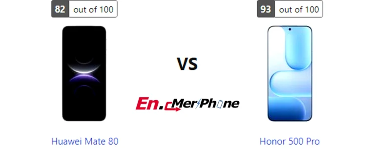 Back panel design comparison showing camera modules of Huawei Mate 80 vs Honor 500 Pro