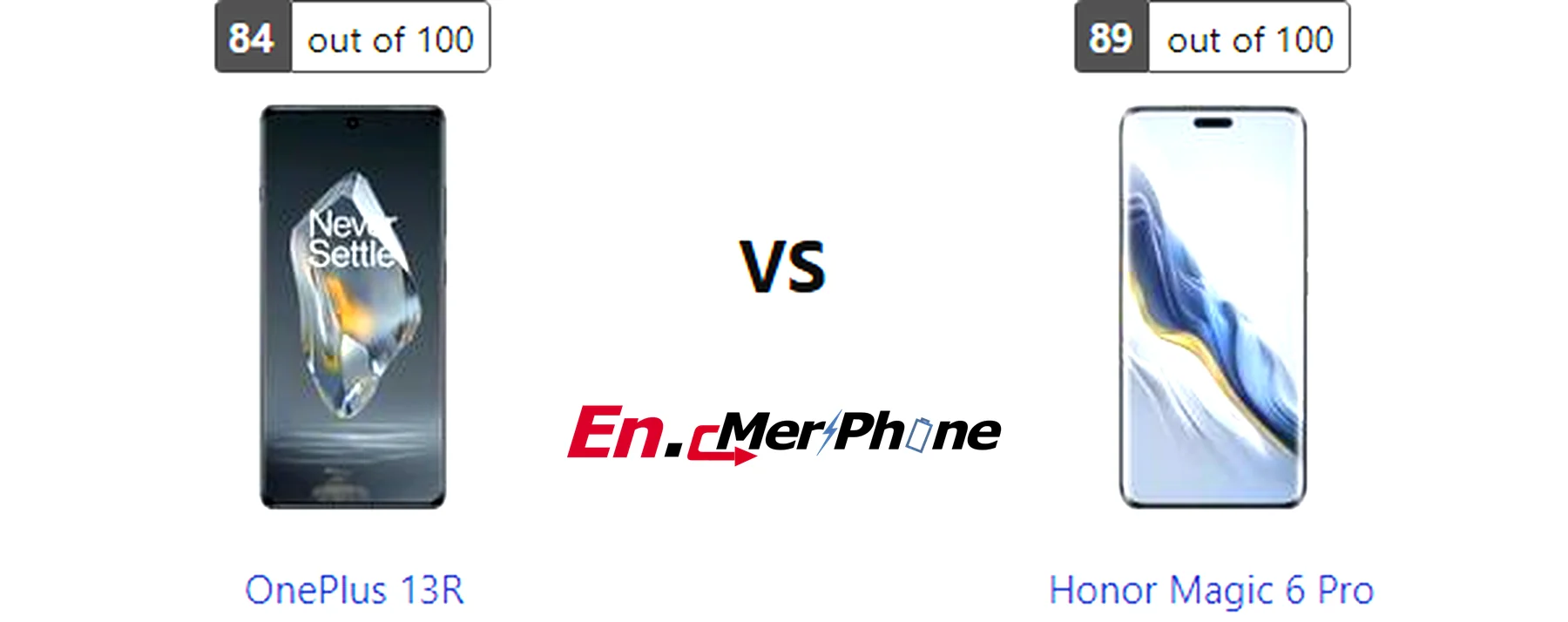 Color options and finish comparison for OnePlus 13R and Honor Magic 6 Pro