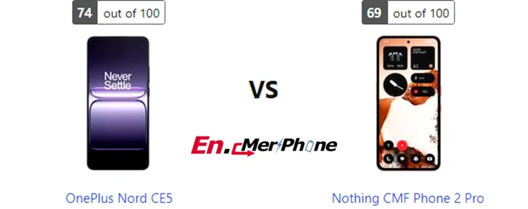 Display bezel and screen-to-body ratio comparison of OnePlus Nord CE5 vs Nothing CMF Phone 2 Pro