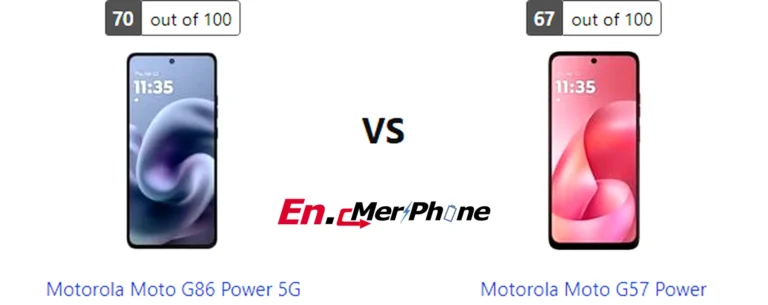 Gaming frame rate comparison chart for Motorola Moto G86 Power 5G vs Motorola Moto G57 Power
