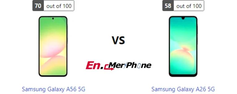 Back panel design comparison showing camera modules of Samsung Galaxy A56 5G vs Samsung Galaxy A26 5G