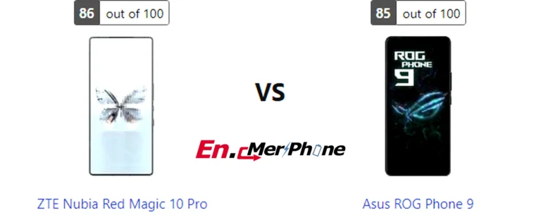 Notch vs punch-hole design comparison: ZTE Nubia Red Magic 10 Pro vs Asus ROG Phone 9
