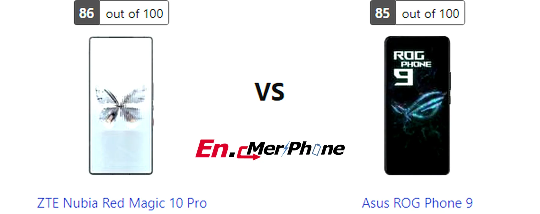 Notch vs punch-hole design comparison: ZTE Nubia Red Magic 10 Pro vs Asus ROG Phone 9