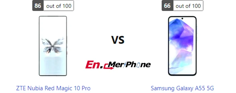 Color options and finish comparison for ZTE Nubia Red Magic 10 Pro and Samsung Galaxy A55 5G