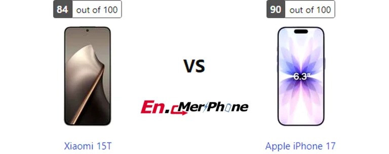 Size and thickness comparison between Xiaomi 15T and Apple iPhone 17